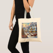 Betoverende kerst dorp scène tote bag (Voorkant (product))