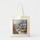Betoverende kerst dorp scène tote bag (Voorkant)