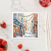 Betoverende kerst steegje grillige straat servet (Insitu)