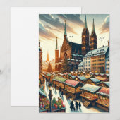 Betoverende Kerstmarkt Neurenberg Ansichtkaart Feestdagenkaart (Voorkant / Achterkant)