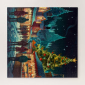 Betoverende kerstmarkt stad Winter Wonderland Legpuzzel (Horizontaal)