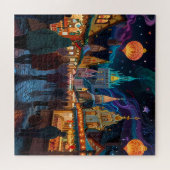 Betoverende kerstmarkt stad Winter Wonderland Legpuzzel (Horizontaal)