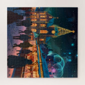 Betoverende kerstmarkt stad Winter Wonderland Legpuzzel (Horizontaal)