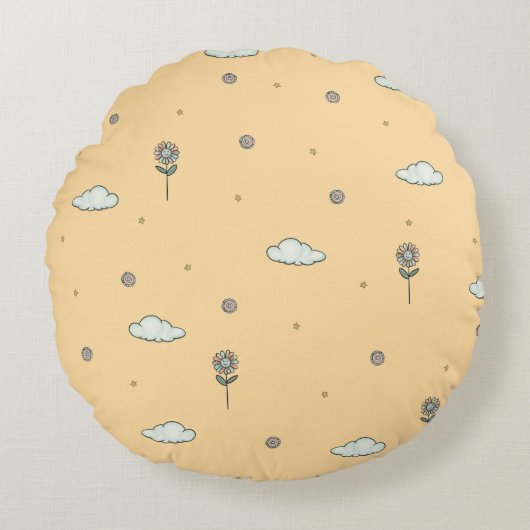 Betoverende kinderkamer Peach Rond Kussen (Voorkant)