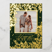 Betoverende klassieke elegantie kerstvakantie folie feestdagenkaart (Voorkant)