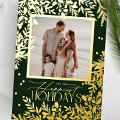 Betoverende klassieke elegantie kerstvakantie folie feestdagenkaart
