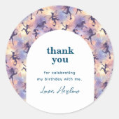 Betoverende kleine fee verjaardag ronde sticker (Voorkant)