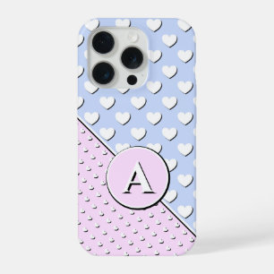 Betoverende kleuren Roos en blauw, aangepast monog iPhone 15 Pro Case