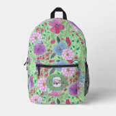 Betoverende kleurrijke artistieke tuin bloeit bedrukte rugzak (Voorkant)