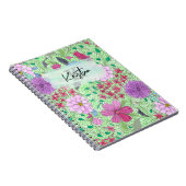 betoverende kleurrijke tuin bloeit monogram naam notitieboek (Rechterzijde)