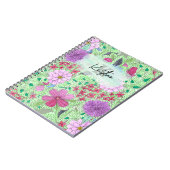 betoverende kleurrijke tuin bloeit monogram naam notitieboek (Linkerzijde)