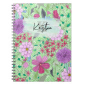 betoverende kleurrijke tuin bloeit monogram naam notitieboek (Voorkant)