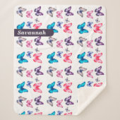 Betoverende kleurrijke vlinders personaliseren naa sherpa deken (Voorkant)