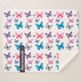 Betoverende kleurrijke vlinders personaliseren naa sherpa deken (Voorkant (horizontaal))