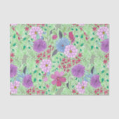 Betoverende kleurrijke Waterverf tuin bloeit Tissuepapier (Voorkant)