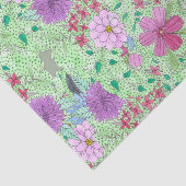 Betoverende kleurrijke Waterverf tuin bloeit Tissuepapier (Detail)