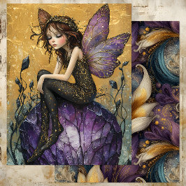 BETOVERENDE KRISTALLEN FEE IN PAARS EN GOUD