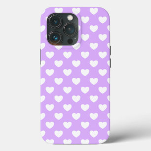 Betoverende lavendel en witte harten iPhone hoes