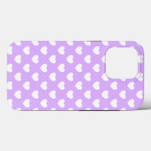 Betoverende lavendel en witte harten iPhone hoes (Achterkant (horizontaal))