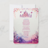 Betoverende Lavendel Renaissance Kasteel Bruiloft Bedankkaart (Voorkant)