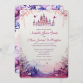 Betoverende Lavendel Renaissance Kasteel Bruiloft Kaart (Voorkant / Achterkant)