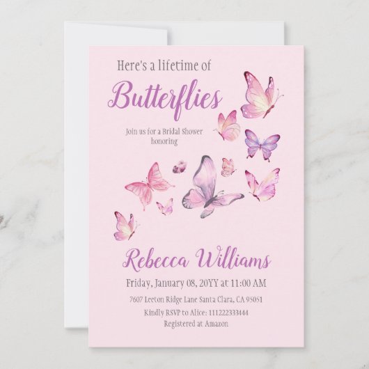 Betoverende levensduur van vlinder Paarse Vrijgeze Kaart (Voorkant)