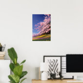 Betoverende lijn van Sakura Trees Poster (Thuiskantoor)
