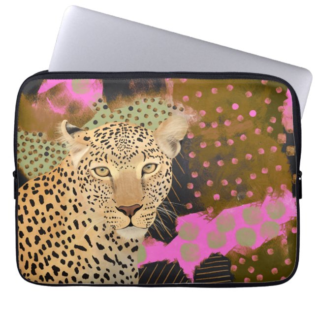 betoverende luipaard laptop sleeve (Voorkant)
