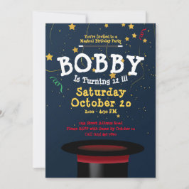 Betoverende Magic Show Kinderen Verjaardag Sjabloo Kaart