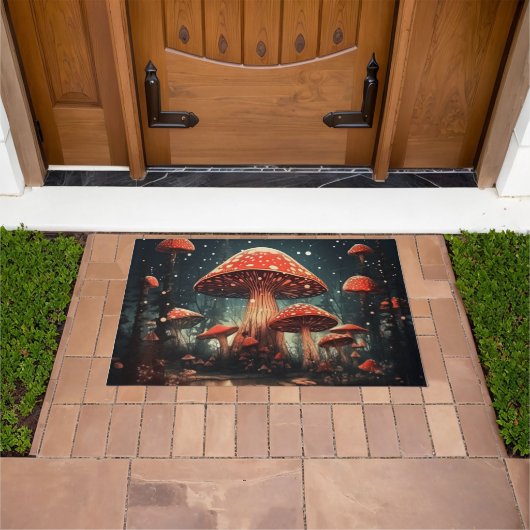 Betoverende magische fee paddenstoel achtergrond deurmat (Buiten)