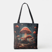 Betoverende magische fee paddenstoel achtergrond tote bag (Achterkant)