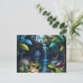 betoverende magische fee tuin verjaardag uitnodiging briefkaart (Staand voorkant)