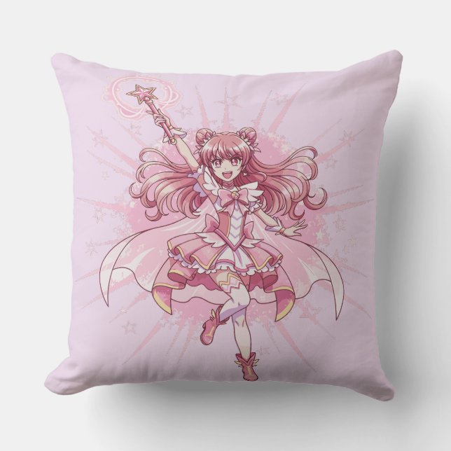 Betoverende Magische Meisje Anime Transformatie  Kussen (Voorkant)