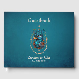 Betoverende majestueuze blauwe vogel. gastenboek