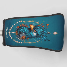 Betoverende majestueuze blauwe vogel. golfheadcover