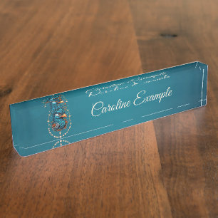 Betoverende majestueuze blauwe vogel. naambordje