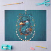 Betoverende majestueuze blauwe vogel tissuepapier (Craft)