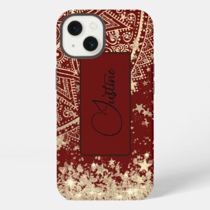 Betoverende Mandala & Sterren op Rode Persoonlijke iPhone 13 Hoesje