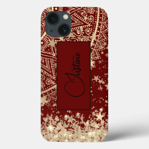 Betoverende Mandala & Sterren op Rood Gepersonalis Case-Mate iPhone Case