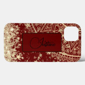 Betoverende Mandala & Sterren op Rood Gepersonalis Case-Mate iPhone Case (Achterkant (horizontaal))