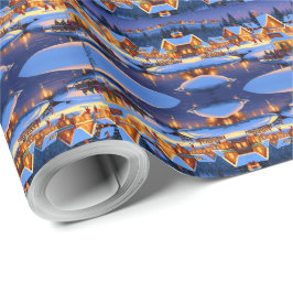Betoverende met sneeuw bedekte dorp Winter Wonderl Cadeaupapier