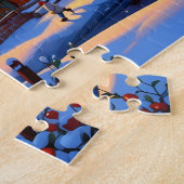 Betoverende met sneeuw bedekte dorp Winter Wonderl Legpuzzel (Zijkant)