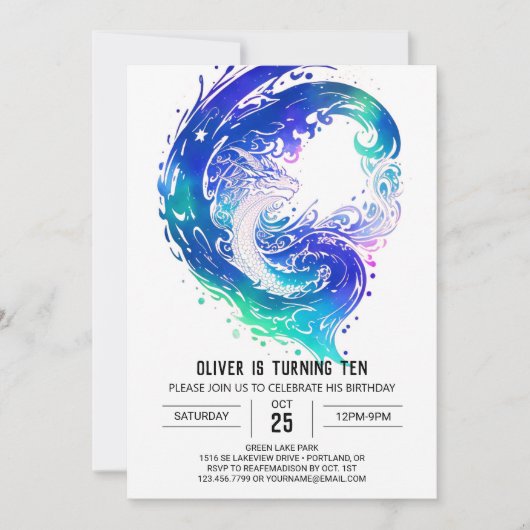 Betoverende middeleeuwse draak verjaardag kaart (Voorkant)