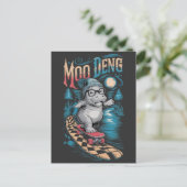 Betoverende Moo Deng Hippo Briefkaart (Staand voorkant)
