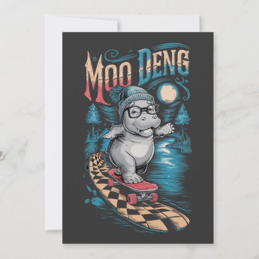 Betoverende Moo Deng Hippo Kaart (Voorkant)