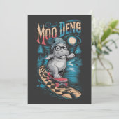 Betoverende Moo Deng Hippo Kaart (Staand voorkant)