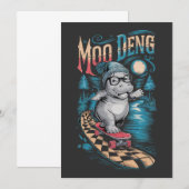Betoverende Moo Deng Hippo Kaart (Voorkant / Achterkant)