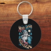 Betoverende Moo Deng Hippo Sleutelhanger (Achterkant)