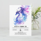 betoverende mythische draak verjaardag kaart (Staand voorkant)