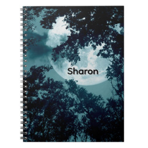 Betoverende Nachtbos met Volle Maan Persoonlijke Notitieboek